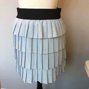 Sky blue tiered ruffle skirt